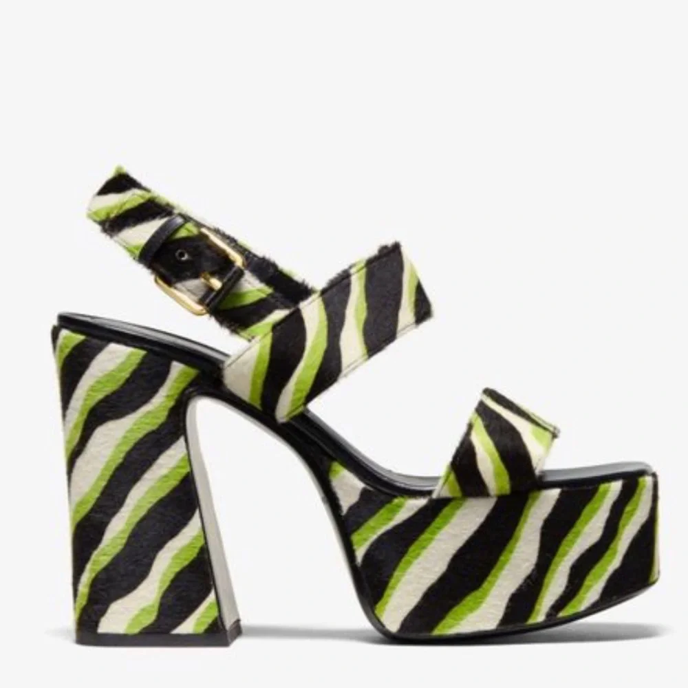 Michael Kors Collection Printed Calf Hair Block Heel Platform